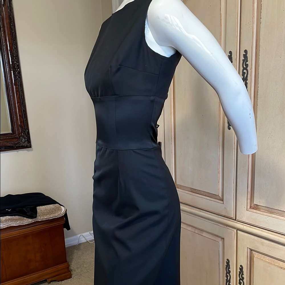 D&G Dolce&Gabbana Pencil Dress Satin Inset Empire Waist Boat Neck Sleeveless 6 View 6